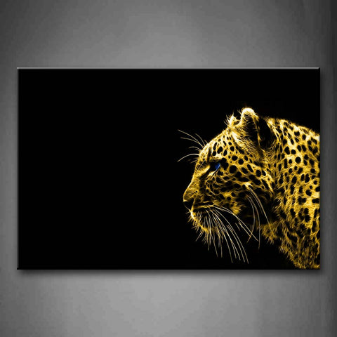 Leopard At Black Background Wall Art Painting Pictures Print On Canvas Animal The Picture For Home Modern Decoration 