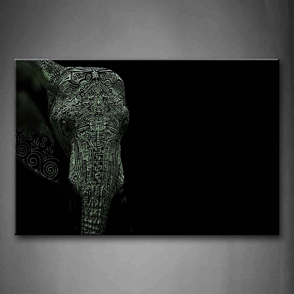 Elephant At Black Background Wall Art Painting The Picture Print On Canvas Animal Pictures For Home Decor Decoration Gift 