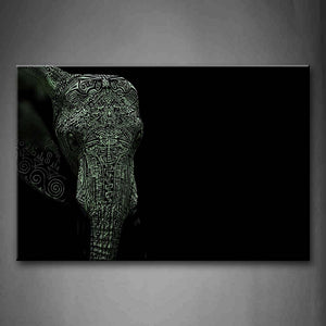 Elephant At Black Background Wall Art Painting The Picture Print On Canvas Animal Pictures For Home Decor Decoration Gift 