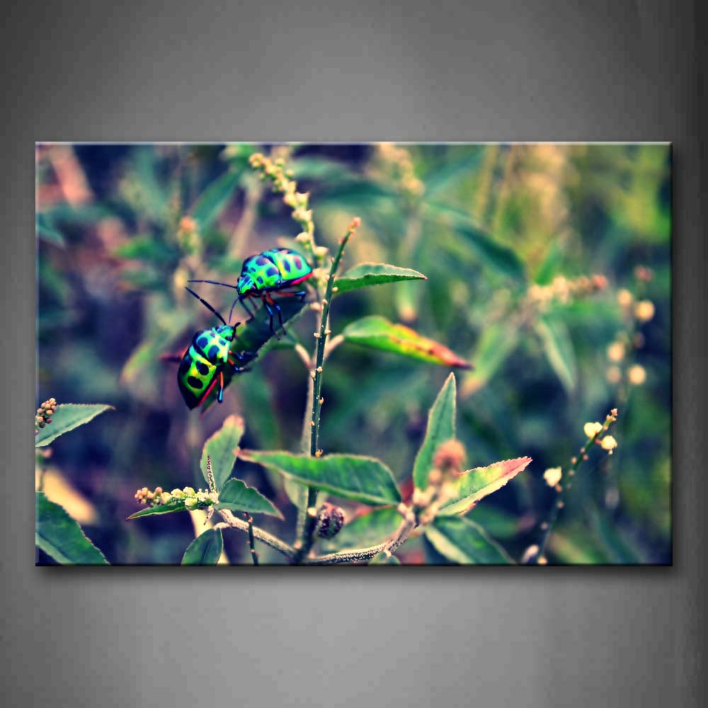 Green Insect Stay At Leaves Wall Art Painting Pictures Print On Canvas Animal The Picture For Home Modern Decoration 