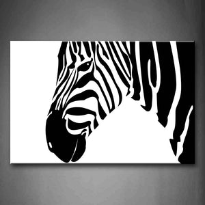 Black And White Zebra'S  Profile Wall Art Painting Pictures Print On Canvas Animal The Picture For Home Modern Decoration 