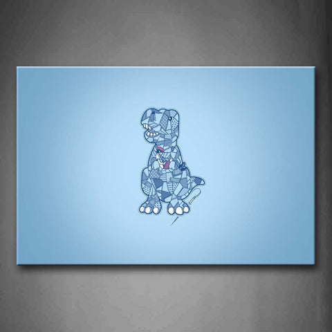 Dinosaur At Blue Background Wall Art Painting The Picture Print On Canvas Animal Pictures For Home Decor Decoration Gift 