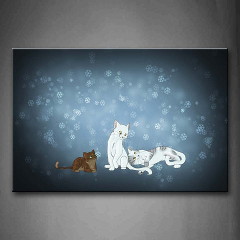 Three Cats' Animation  Wall Art Painting Pictures Print On Canvas Animal The Picture For Home Modern Decoration 