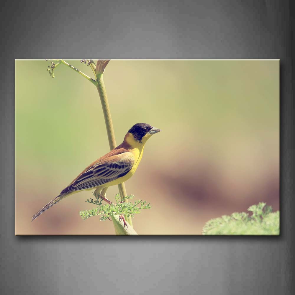 Yellow Bird Stand On Branch With Leaves Wall Art Painting The Picture Print On Canvas Animal Pictures For Home Decor Decoration Gift 