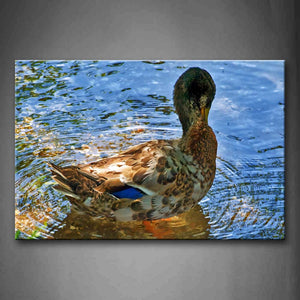 Duck Lick Feather In River Wall Art Painting Pictures Print On Canvas Animal The Picture For Home Modern Decoration 