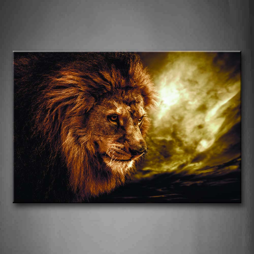 Fierce Lion Head Portrait Wall Art Painting Pictures Print On Canvas Animal The Picture For Home Modern Decoration 