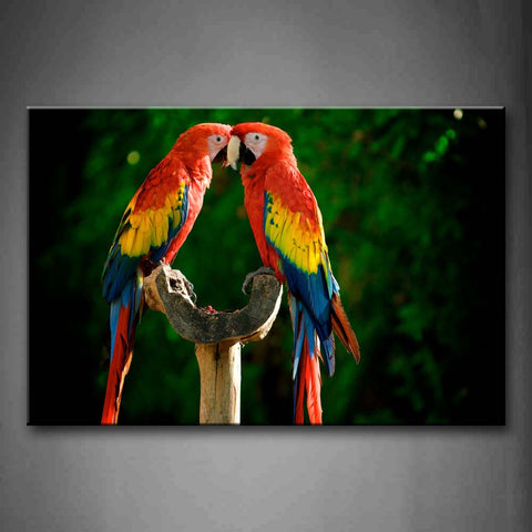 Two Macaw Stand On Deadman Wall Art Painting Pictures Print On Canvas Animal The Picture For Home Modern Decoration 