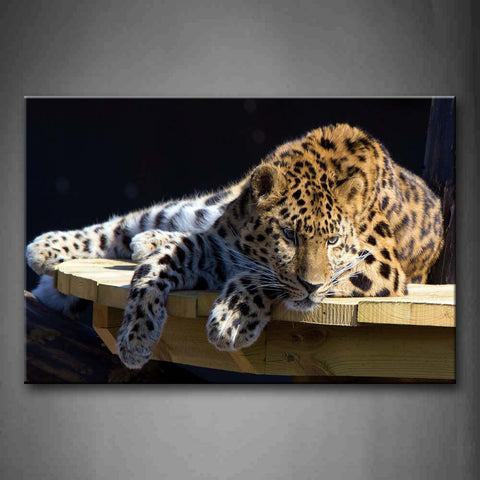 Leopard Lie On Wood  Wall Art Painting The Picture Print On Canvas Animal Pictures For Home Decor Decoration Gift 