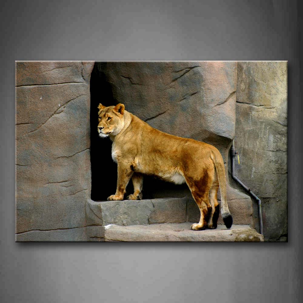 Lion Stand On The Stairs Wall Art Painting The Picture Print On Canvas Animal Pictures For Home Decor Decoration Gift 