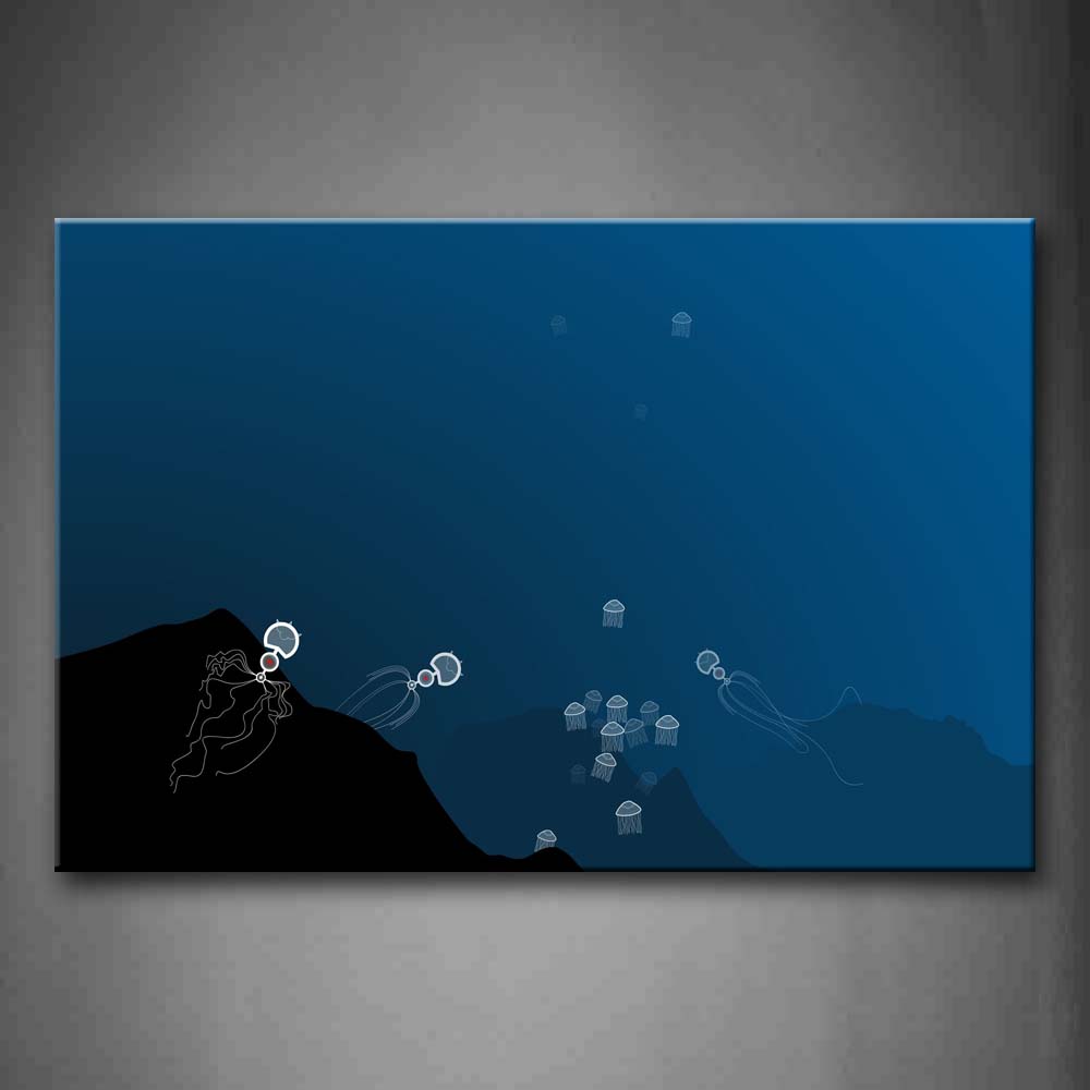 Jellyfishes At The Sea Wall Art Painting The Picture Print On Canvas Animal Pictures For Home Decor Decoration Gift 