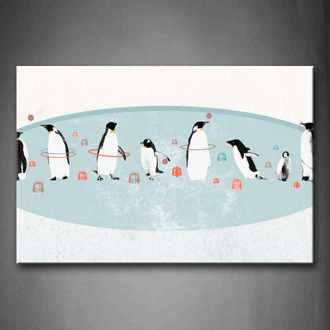 Penguins Is Playing Artistic  Wall Art Painting The Picture Print On Canvas Animal Pictures For Home Decor Decoration Gift 