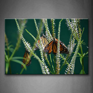 Orange Butterfly Stop On Bushes Wall Art Painting The Picture Print On Canvas Animal Pictures For Home Decor Decoration Gift 