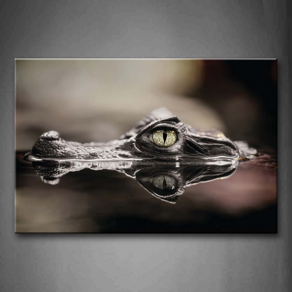 Crocodile In Water Staring Wall Art Painting The Picture Print On Canvas Animal Pictures For Home Decor Decoration Gift 