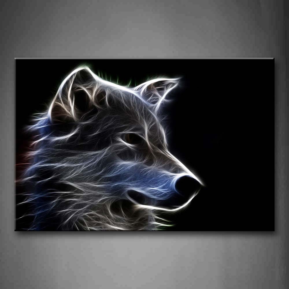 Grey Wolf Wall Art Painting Pictures Print On Canvas Animal The Picture For Home Modern Decoration 