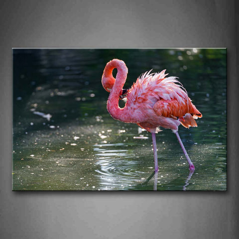 Red Flamingo Play In Water Wall Art Painting The Picture Print On Canvas Animal Pictures For Home Decor Decoration Gift 