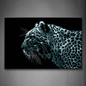 White And Black Leopard Staring With Beard Wall Art Painting Pictures Print On Canvas Animal The Picture For Home Modern Decoration 