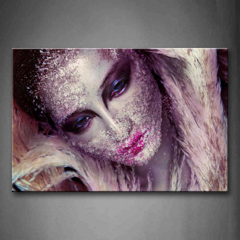 Woman Wears A Feather Mask Wall Art Painting Pictures Print On Canvas People The Picture For Home Modern Decoration 
