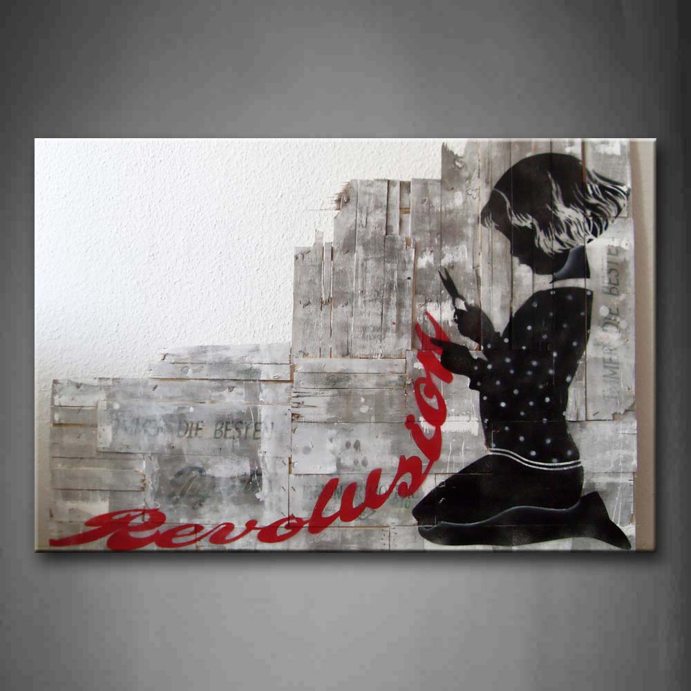 The Girl Is Making Paper Cut Wall Art Painting The Picture Print On Canvas People Pictures For Home Decor Decoration Gift 