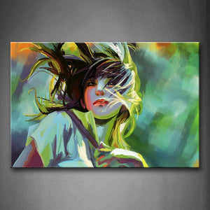 Beautiful Girl Become Messy In The Wind Wall Art Painting The Picture Print On Canvas People Pictures For Home Decor Decoration Gift 