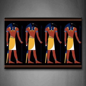 Four Strange Ancient Egypt Person Wall Art Painting Pictures Print On Canvas People The Picture For Home Modern Decoration 