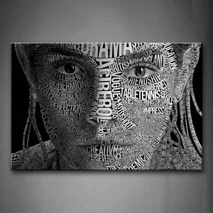 Many Different Letters On The Face  Wall Art Painting The Picture Print On Canvas People Pictures For Home Decor Decoration Gift 