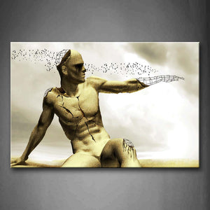 Mud Man Whose Body Is Broken Wall Art Painting Pictures Print On Canvas People The Picture For Home Modern Decoration 