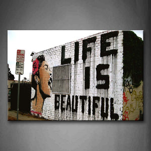 Happy Woman On The Wall Wall Art Painting The Picture Print On Canvas People Pictures For Home Decor Decoration Gift 