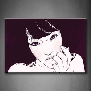 Black And White Women Head Face Hand Portrait Wall Art Painting Pictures Print On Canvas People The Picture For Home Modern Decoration 