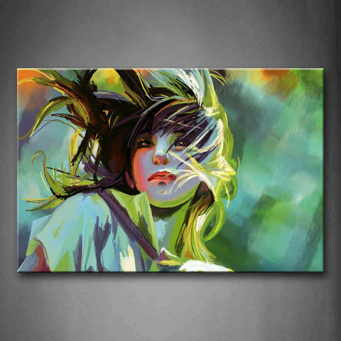 Woman Head Unbound Hair  Wall Art Painting The Picture Print On Canvas People Pictures For Home Decor Decoration Gift 