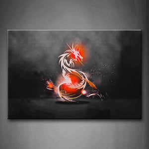 Artistic Dragon In Gray Background Wall Art Painting Pictures Print On Canvas People The Picture For Home Modern Decoration 