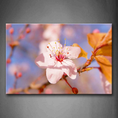 Pink Peach Blossom On Tree Portrait Wall Art Painting The Picture Print On Canvas Flower Pictures For Home Decor Decoration Gift 