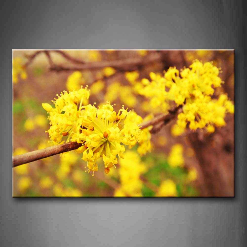 Yellow Flower On Tree Portrait Wall Art Painting The Picture Print On Canvas Flower Pictures For Home Decor Decoration Gift 