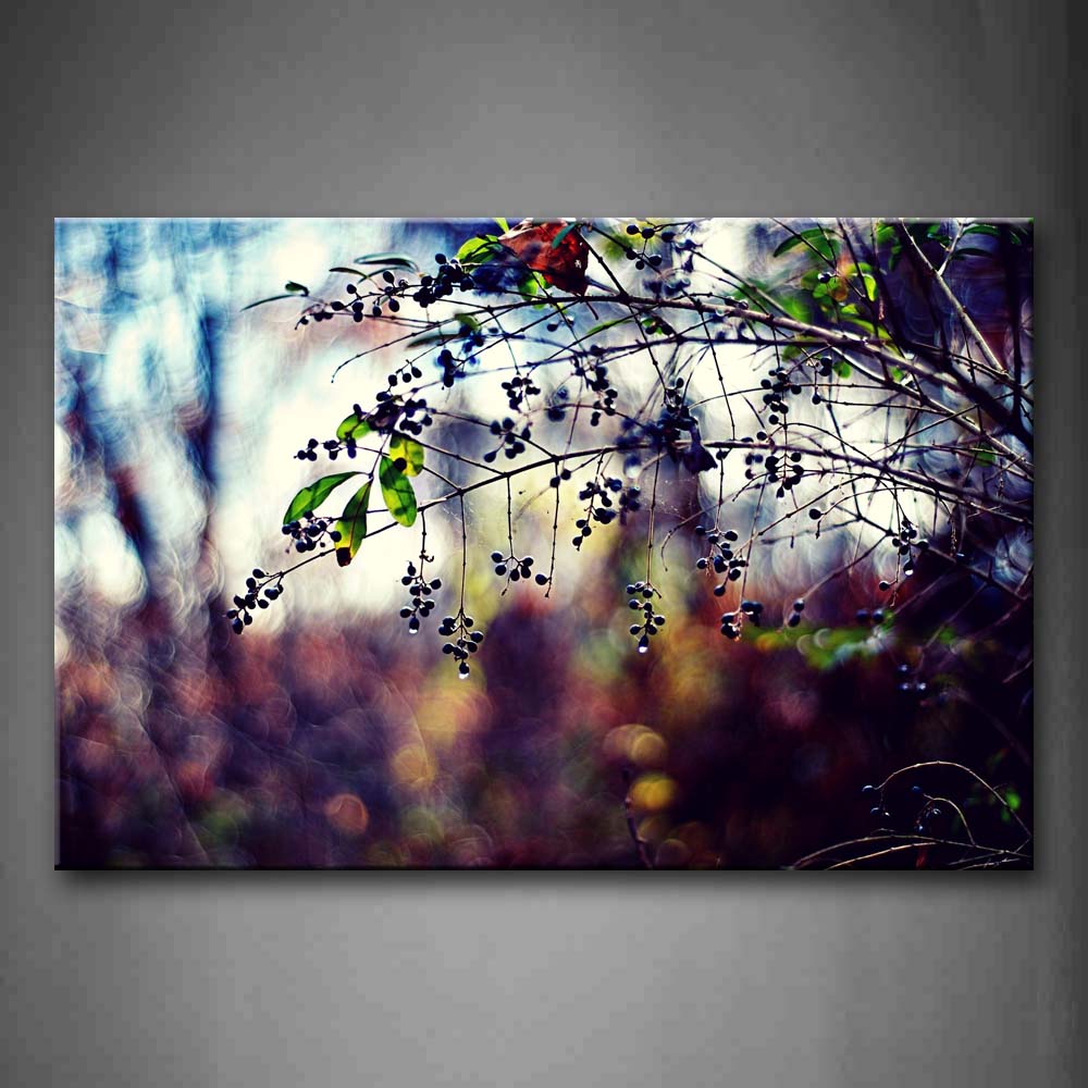 Purple Fruit On Branch Portrait Wall Art Painting Pictures Print On Canvas Botanical The Picture For Home Modern Decoration 