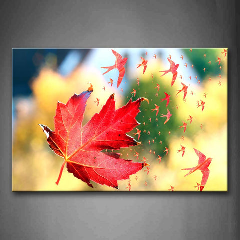 Falling Red Maple Leafs Wall Art Painting Pictures Print On Canvas Flower The Picture For Home Modern Decoration 