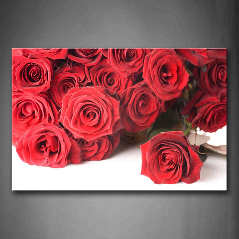 Red A Brunch Of Rose On White Floor Wall Art Painting Pictures Print On Canvas Flower The Picture For Home Modern Decoration 