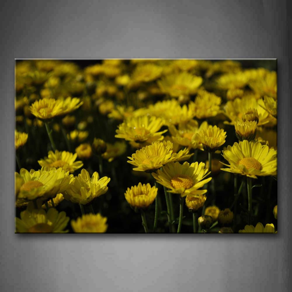 Many Yellow Daisys Portrait Wall Art Painting The Picture Print On Canvas Flower Pictures For Home Decor Decoration Gift 
