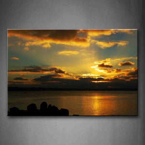 Wide Lake Hill Sunset Wall Art Painting The Picture Print On Canvas Seascape Pictures For Home Decor Decoration Gift 