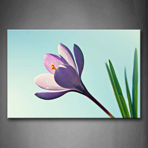 Purple Flower With Green Leafs  Wall Art Painting Pictures Print On Canvas Flower The Picture For Home Modern Decoration 