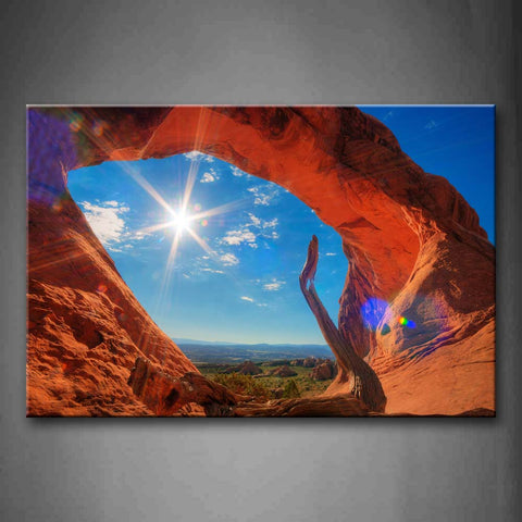 Desert Cave Sun On Blue Sky Wall Art Painting Pictures Print On Canvas Landscape The Picture For Home Modern Decoration 