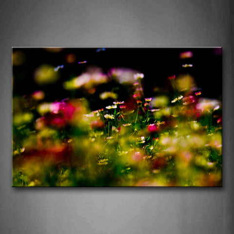 Colorful Flower In Grass Fuzzy Wall Art Painting The Picture Print On Canvas Flower Pictures For Home Decor Decoration Gift 