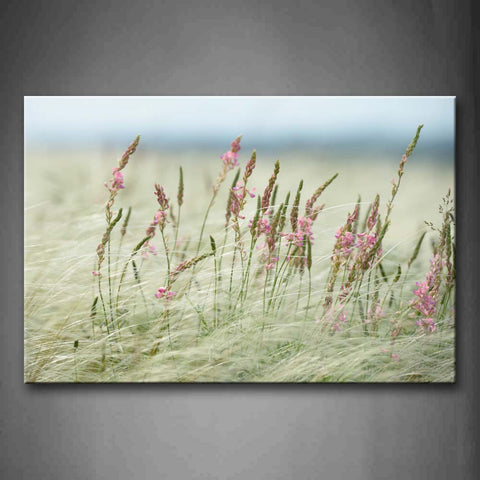 Pink Flower In White And Green Grass Wall Art Painting The Picture Print On Canvas Flower Pictures For Home Decor Decoration Gift 