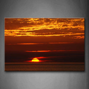 Setting Sun On Wide Sea Wall Art Painting The Picture Print On Canvas Seascape Pictures For Home Decor Decoration Gift 