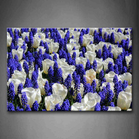 Many Blue And White Flowers Wall Art Painting The Picture Print On Canvas Flower Pictures For Home Decor Decoration Gift 