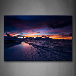 Beach Wave At Sunset Wall Art Painting Pictures Print On Canvas Seascape The Picture For Home Modern Decoration 