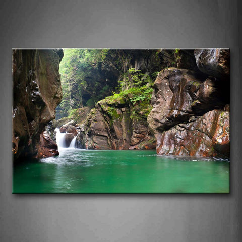 Green Water From Rock Plant Wall Art Painting Pictures Print On Canvas Landscape The Picture For Home Modern Decoration 