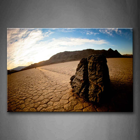 Big Stone On Desert Near Mountain Wall Art Painting Pictures Print On Canvas Landscape The Picture For Home Modern Decoration 