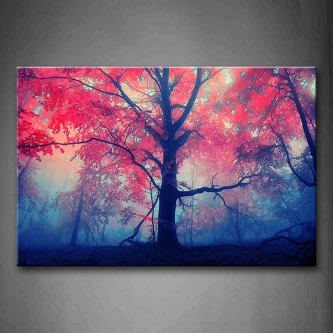 Big Red Tree In Forest Autumn Wall Art Painting Pictures Print On Canvas Landscape The Picture For Home Modern Decoration 