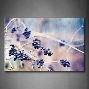 Purple Black Fruit On Branch Wall Art Painting The Picture Print On Canvas Flower Pictures For Home Decor Decoration Gift 