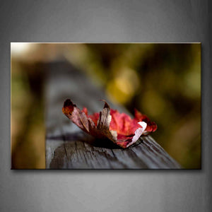 Red Dry Leaf On Wood Fence Wall Art Painting The Picture Print On Canvas Botanical Pictures For Home Decor Decoration Gift 