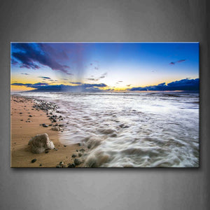 White Wave On Beach  Sunset Wall Art Painting The Picture Print On Canvas Seascape Pictures For Home Decor Decoration Gift 